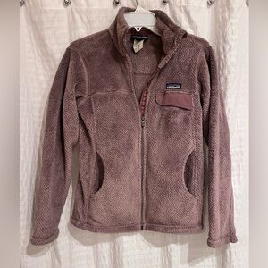 EUC Patagonia XS fleece jacket mauve grey